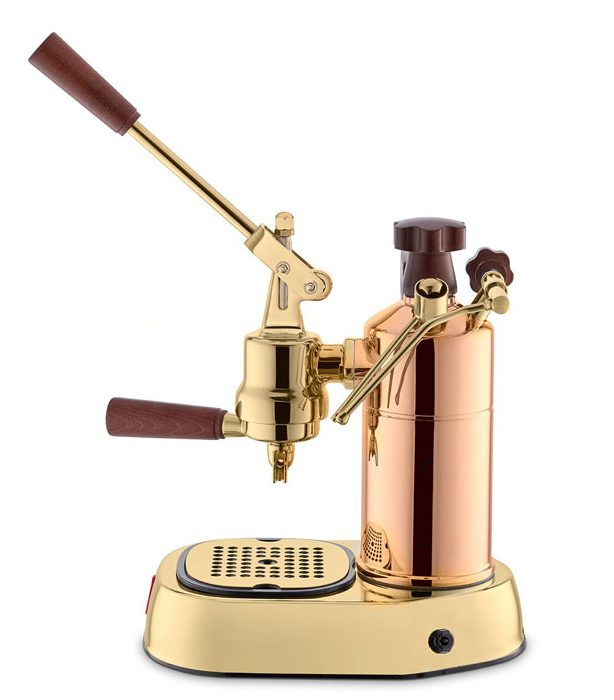 side of La Pavoni Italian espresso machine