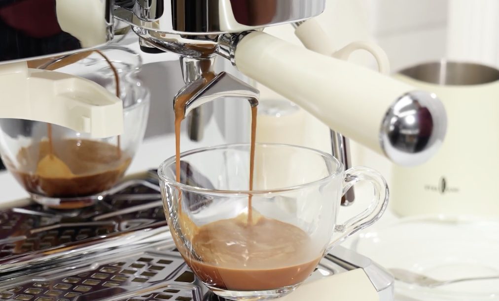 pouring espresso
